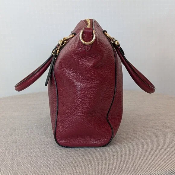 Coach 2020 Prairie Satchel 79997 Pebbled Leather Crossbody Bag – Deep Red - Picture 5 of 9